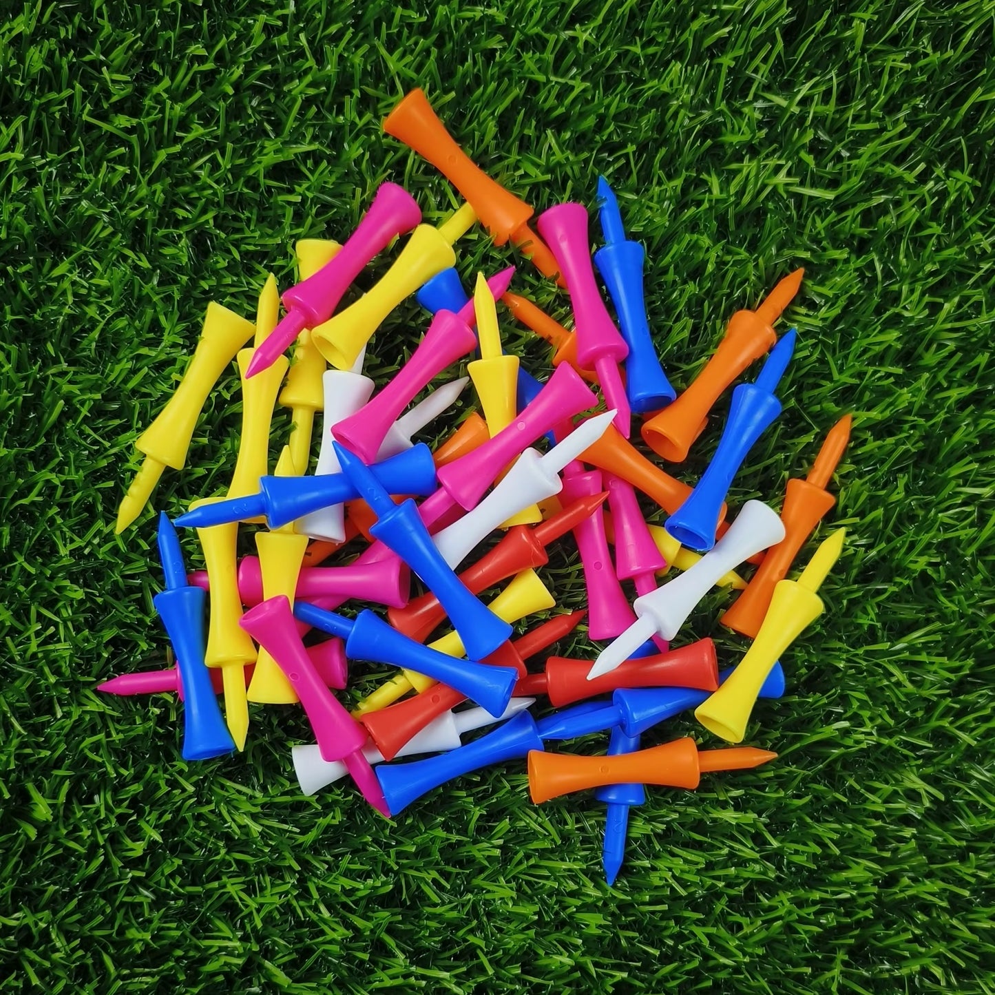 50-Piece Professional 59mm Golf Tees - Premium Golf Practice Accessories and Plastic Ball Holders