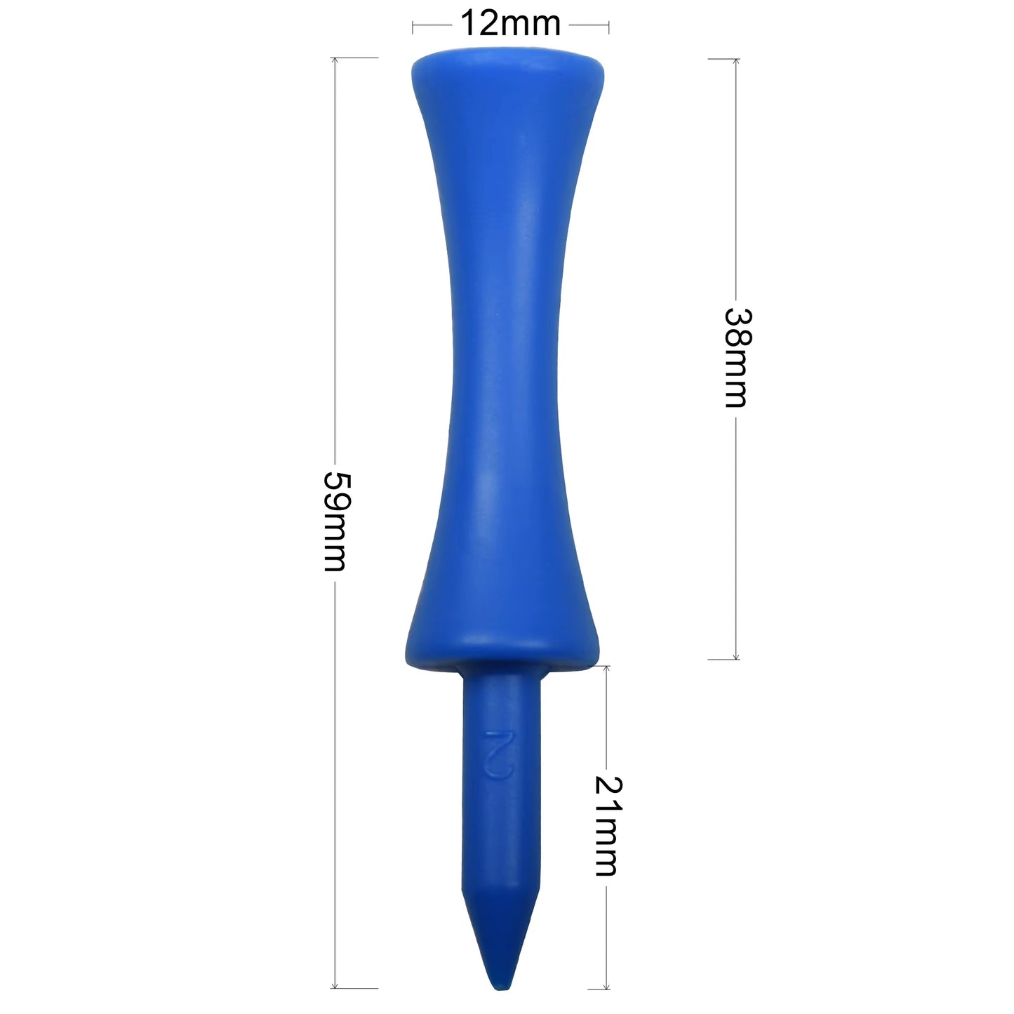 50-Piece Professional 59mm Golf Tees - Premium Golf Practice Accessories and Plastic Ball Holders